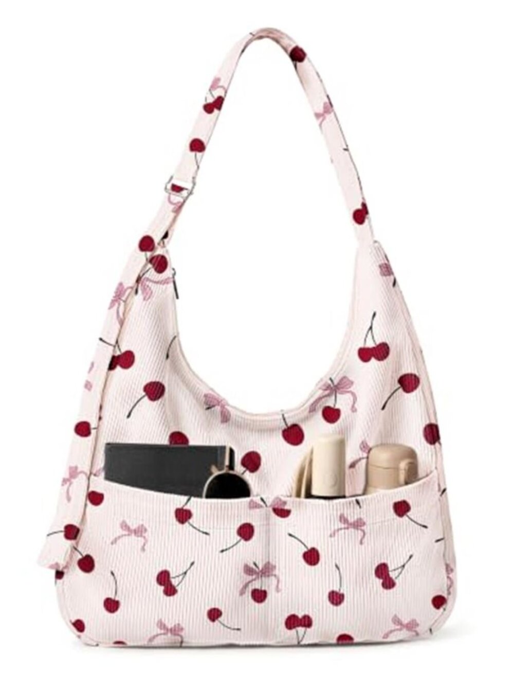 Women's Large Corduroy Hobo Bag Slouchy Shoulder Crossbody Tote Casual Purse